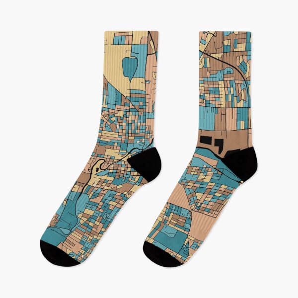 Item preview, Fort Wayne Map Pattern in Mid Century Pastel designed and sold by PatternMaps.