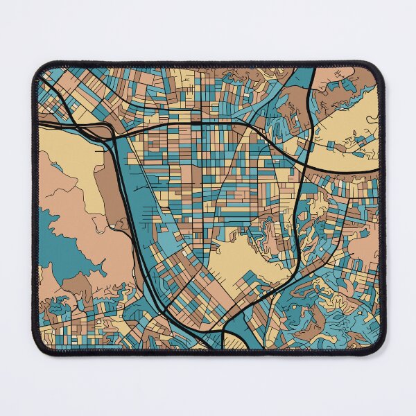 Item preview, Glendale Map Pattern in Mid Century Pastel designed and sold by PatternMaps.