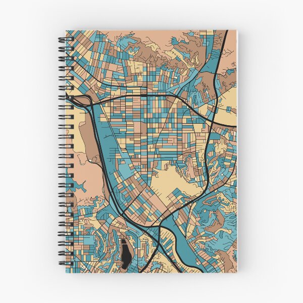 Aperçu de l'œuvre Modèle de carte de Glendale en pastel du milieu du siècle créée et vendue par PatternMaps.