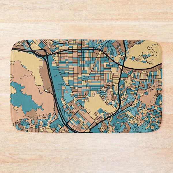 Item preview, Glendale Map Pattern in Mid Century Pastel designed and sold by PatternMaps.
