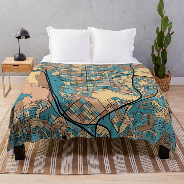 Item preview, Glendale Map Pattern in Mid Century Pastel designed and sold by PatternMaps.