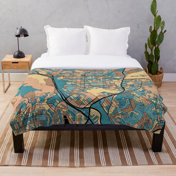 Item preview, Glendale Map Pattern in Mid Century Pastel designed and sold by PatternMaps.