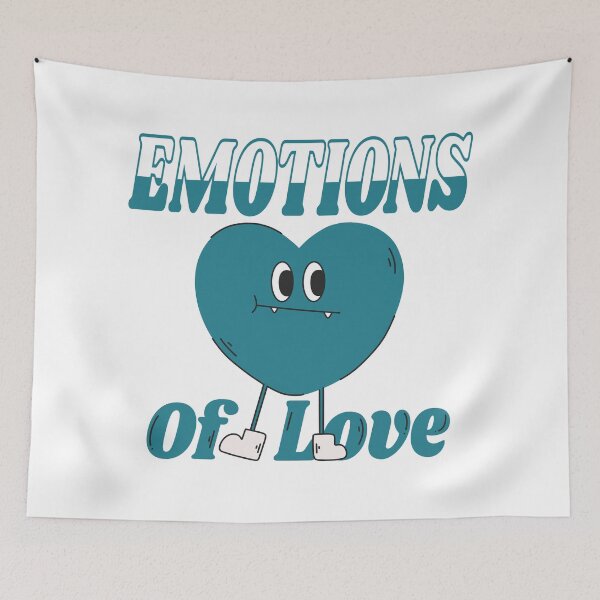 Item preview, Emotions of love - blue monster heart groovy retro vintage designed and sold by TNwandesignart.