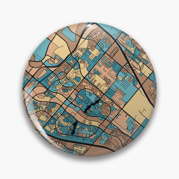 Item preview, Irvine Map Pattern in Mid Century Pastel designed and sold by PatternMaps.