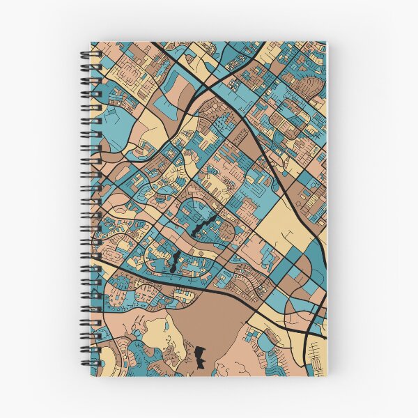Item preview, Irvine Map Pattern in Mid Century Pastel designed and sold by PatternMaps.