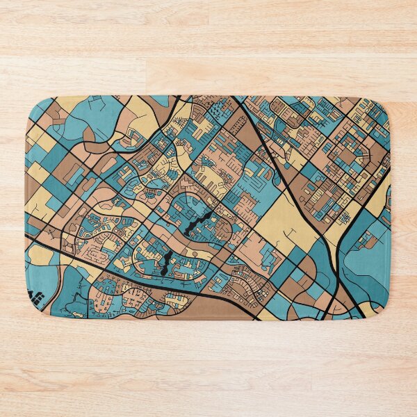 Item preview, Irvine Map Pattern in Mid Century Pastel designed and sold by PatternMaps.