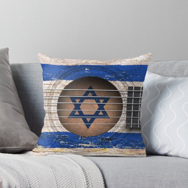 Item preview, Old Vintage Acoustic Guitar with Israeli Flag designed and sold by JeffBartels.