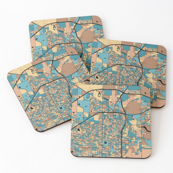 Item preview, Lubbock Map Pattern in Mid Century Pastel designed and sold by PatternMaps.