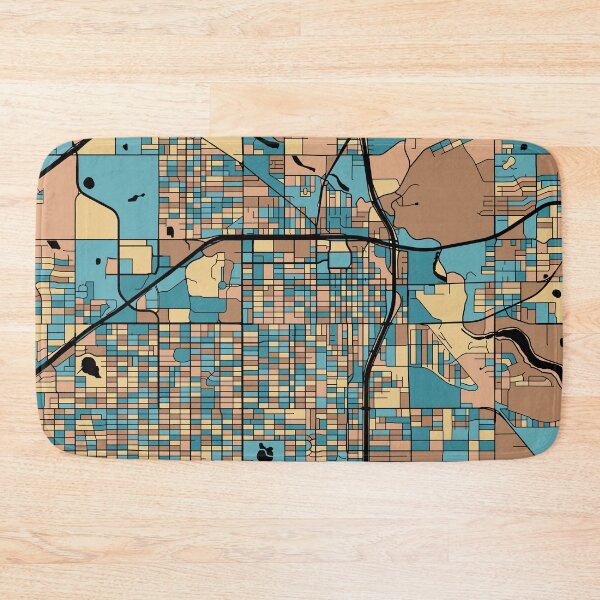 Item preview, Lubbock Map Pattern in Mid Century Pastel designed and sold by PatternMaps.