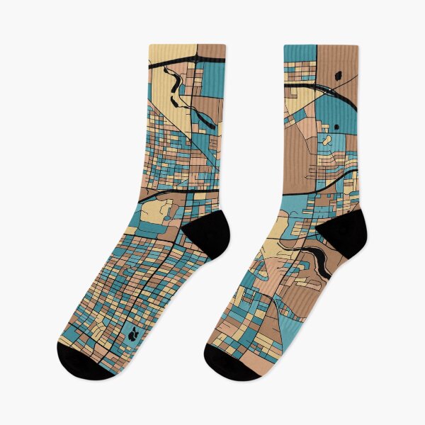 Item preview, Lubbock Map Pattern in Mid Century Pastel designed and sold by PatternMaps.
