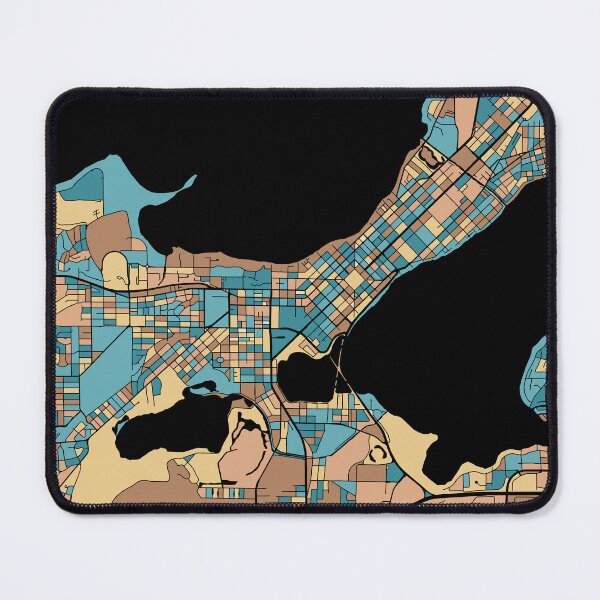 Item preview, Madison Map Pattern in Mid Century Pastel designed and sold by PatternMaps.