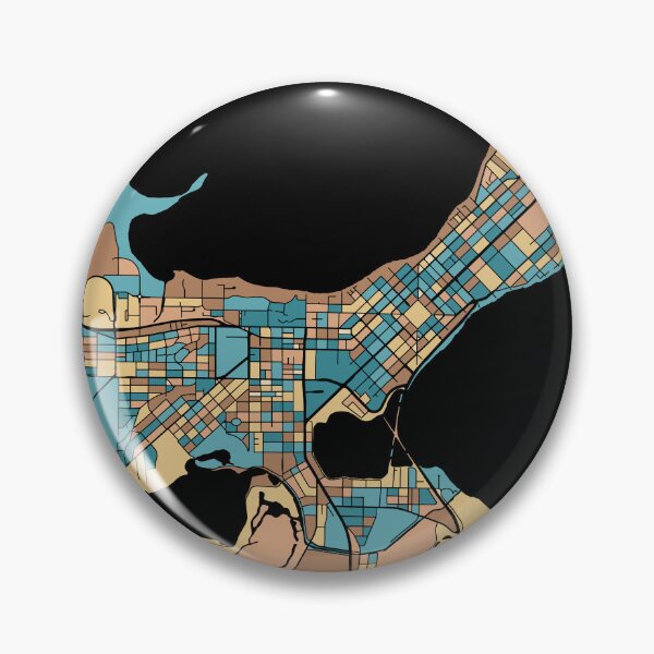 Item preview, Madison Map Pattern in Mid Century Pastel designed and sold by PatternMaps.
