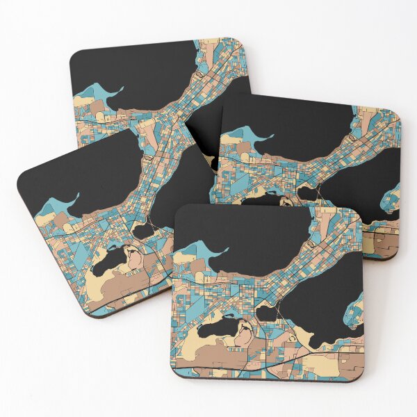 Item preview, Madison Map Pattern in Mid Century Pastel designed and sold by PatternMaps.