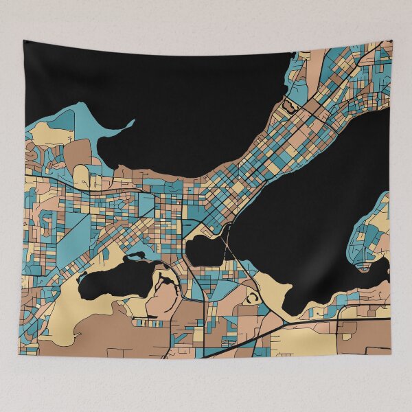 Item preview, Madison Map Pattern in Mid Century Pastel designed and sold by PatternMaps.