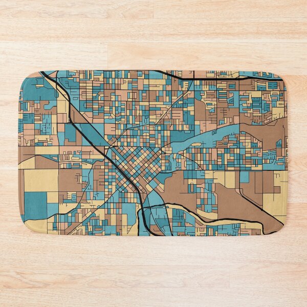 Item preview, Modesto Map Pattern in Mid Century Pastel designed and sold by PatternMaps.