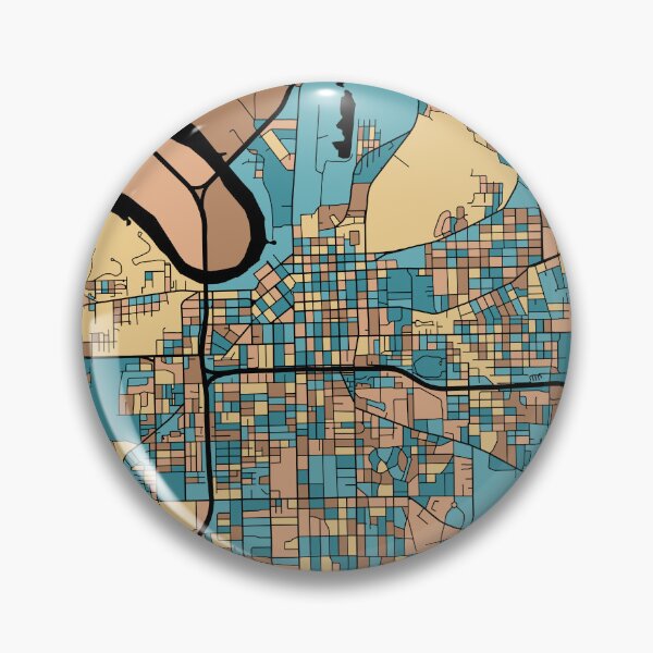 Item preview, Montgomery Map Pattern in Mid Century Pastel designed and sold by PatternMaps.