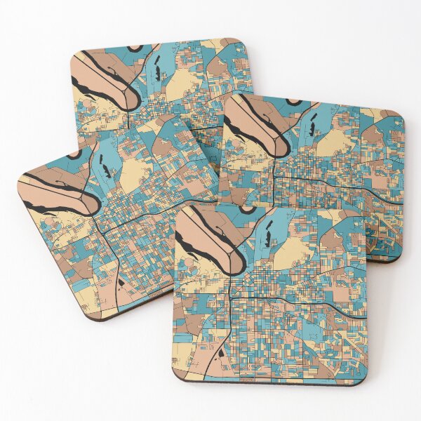 Item preview, Montgomery Map Pattern in Mid Century Pastel designed and sold by PatternMaps.