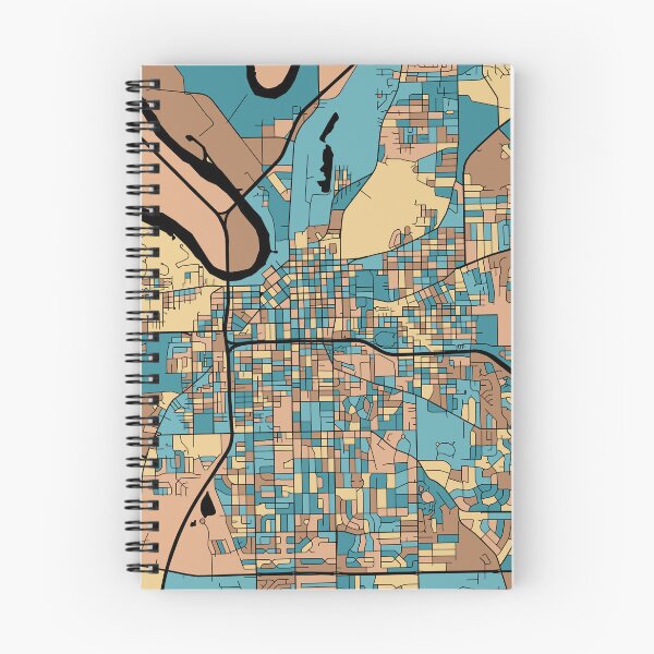 Item preview, Montgomery Map Pattern in Mid Century Pastel designed and sold by PatternMaps.
