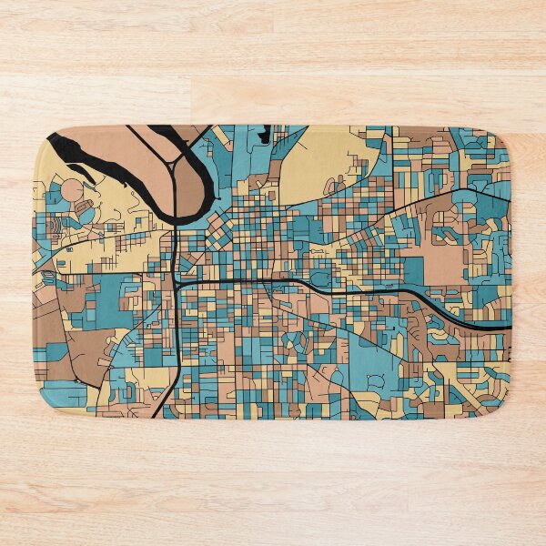 Item preview, Montgomery Map Pattern in Mid Century Pastel designed and sold by PatternMaps.
