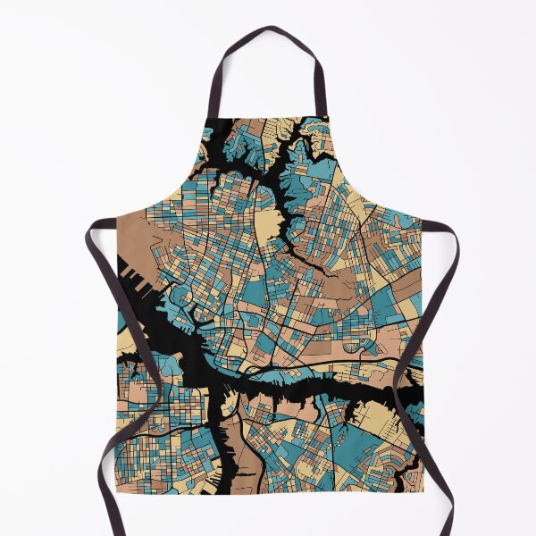 Item preview, Norfolk Map Pattern in Mid Century Pastel designed and sold by PatternMaps.