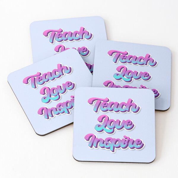 Item preview, Teach Love Inspire Groovy teacher inspirational quotes cute lettering designed and sold by Wordsmith-Wear.