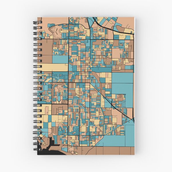 Artikelvorschau, Oxnard-Kartenmuster in Mid-Century-Pastell entworfen und verkauft von PatternMaps.