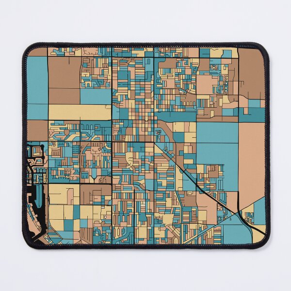Item preview, Oxnard Map Pattern in Mid Century Pastel designed and sold by PatternMaps.