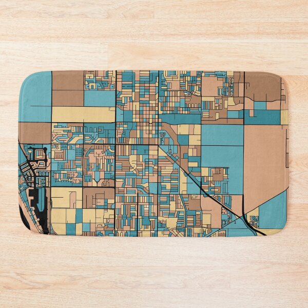 Item preview, Oxnard Map Pattern in Mid Century Pastel designed and sold by PatternMaps.
