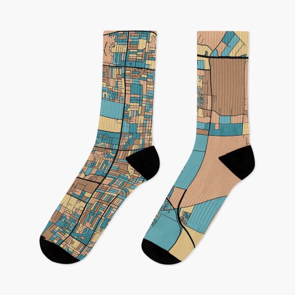 Item preview, Oxnard Map Pattern in Mid Century Pastel designed and sold by PatternMaps.