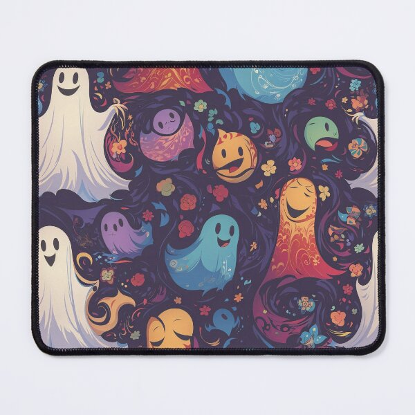 Item preview, Ghostly Whimsy - Vivid Halloween Ghosts Pattern designed and sold by ArtShedUK.