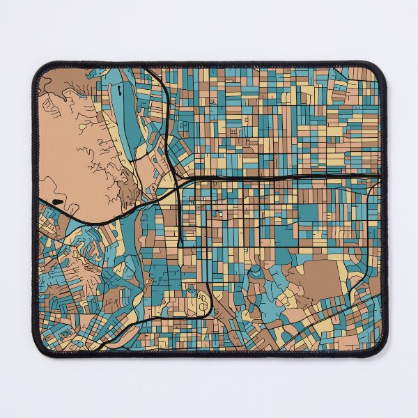 Item preview, Pasadena Map Pattern in Mid Century Pastel designed and sold by PatternMaps.