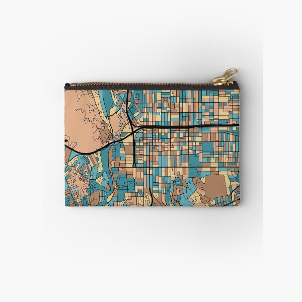 Item preview, Pasadena Map Pattern in Mid Century Pastel designed and sold by PatternMaps.