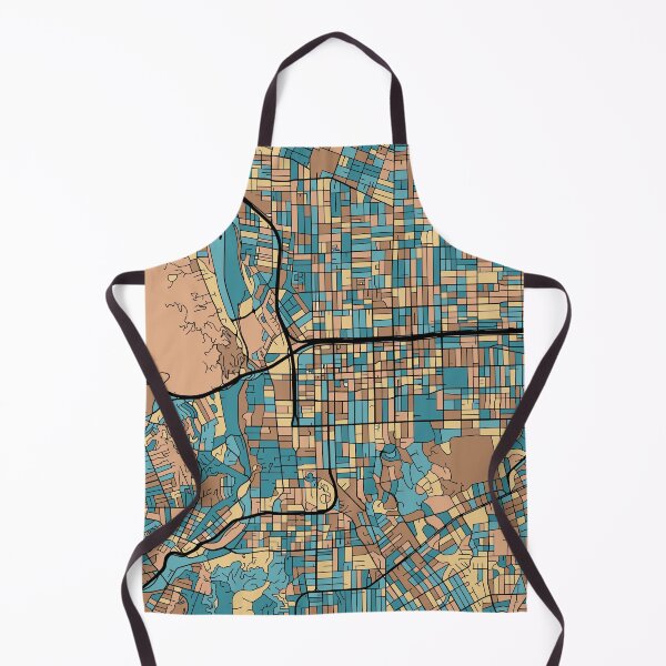 Item preview, Pasadena Map Pattern in Mid Century Pastel designed and sold by PatternMaps.