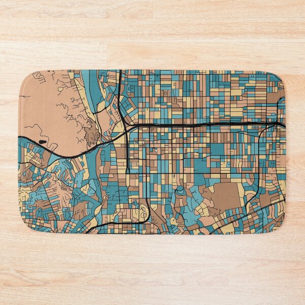 Item preview, Pasadena Map Pattern in Mid Century Pastel designed and sold by PatternMaps.