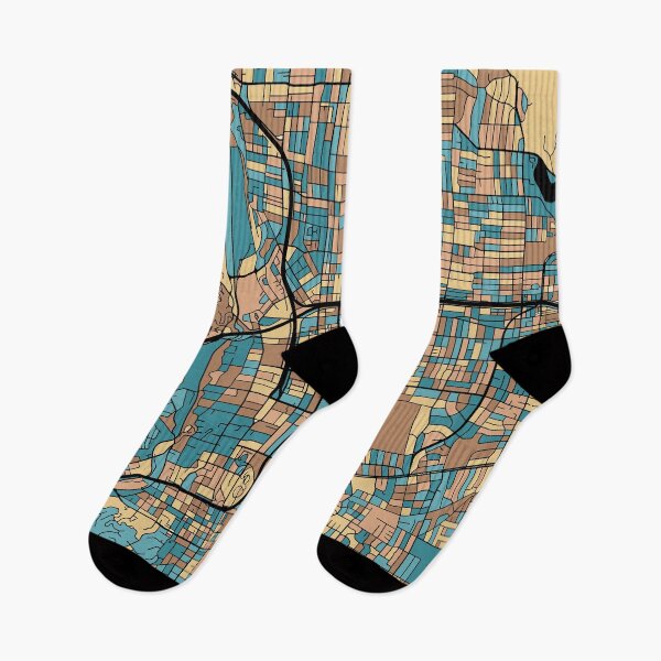 Item preview, Pasadena Map Pattern in Mid Century Pastel designed and sold by PatternMaps.
