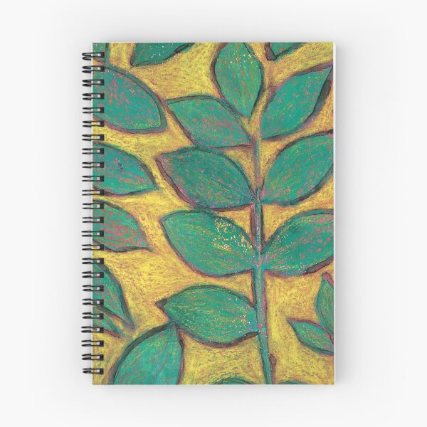 Item preview, Ash leaves monoprint in green and yellow designed and sold by Mandy Collins.