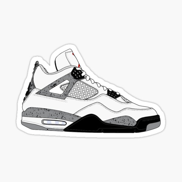 Air Jordan IV (4) "ciment blanc" Sticker