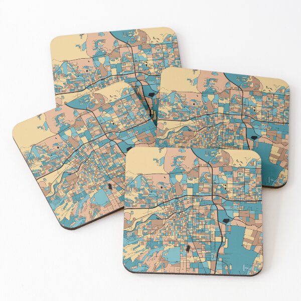 Item preview, Reno Map Pattern in Mid Century Pastel designed and sold by PatternMaps.