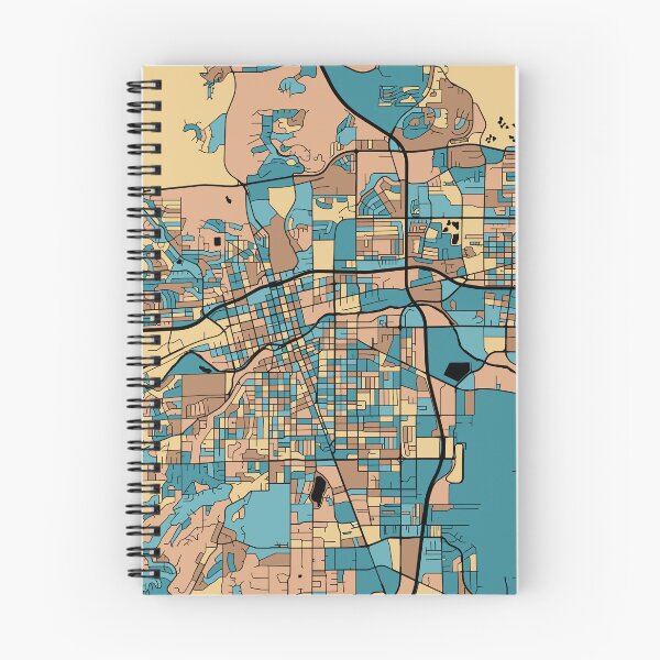 Item preview, Reno Map Pattern in Mid Century Pastel designed and sold by PatternMaps.