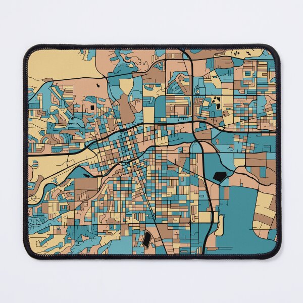 Item preview, Reno Map Pattern in Mid Century Pastel designed and sold by PatternMaps.