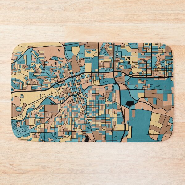 Item preview, Reno Map Pattern in Mid Century Pastel designed and sold by PatternMaps.