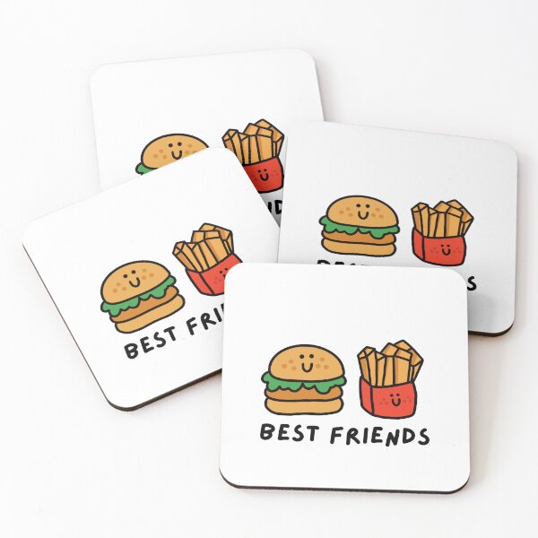 Item preview, Best Friends - Hamburger and French Fries (with words)  designed and sold by sleepycharis.