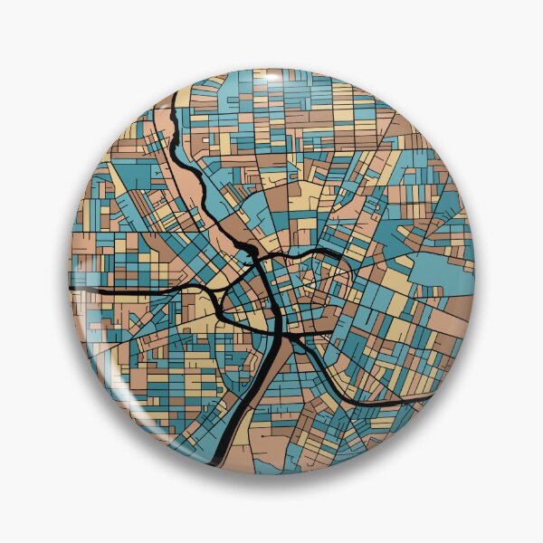 Artikelvorschau, Rochester-Kartenmuster in Mid-Century-Pastell entworfen und verkauft von PatternMaps.