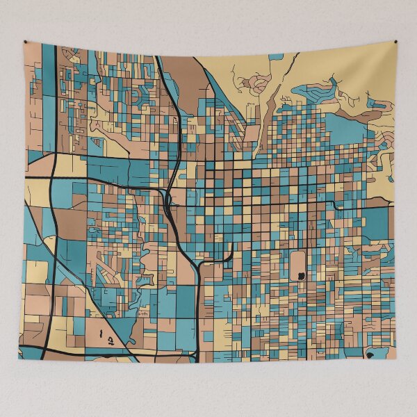 Item preview, Salt Lake City Map Pattern in Mid Century Pastel designed and sold by PatternMaps.