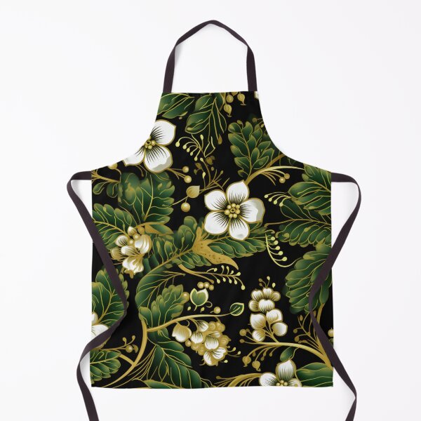 Item preview, Colorful fantasy pattern green white black ornaments berries leaves flowers designed and sold by G-M-Designs.