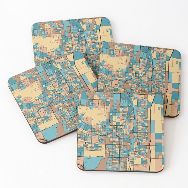 Item preview, Scottsdale Map Pattern in Mid Century Pastel designed and sold by PatternMaps.