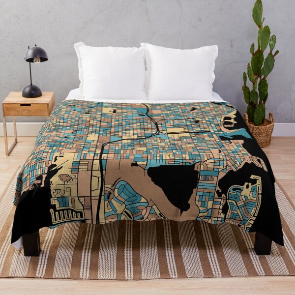 Item preview, St. Petersburg Map Pattern in Mid Century Pastel designed and sold by PatternMaps.