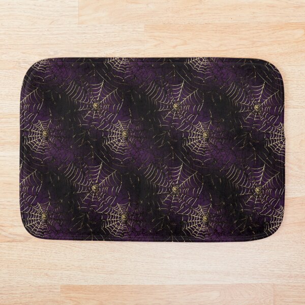 Item preview, Gothic Golden Spiderweb Dark Purple Halloween Pattern designed and sold by Sturdust.