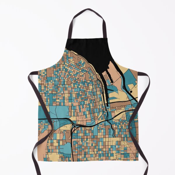 Item preview, Tacoma Map Pattern in Mid Century Pastel designed and sold by PatternMaps.