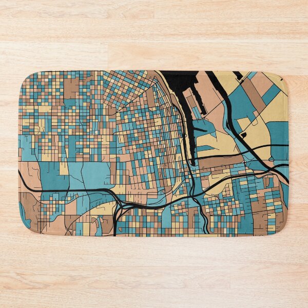 Item preview, Tacoma Map Pattern in Mid Century Pastel designed and sold by PatternMaps.